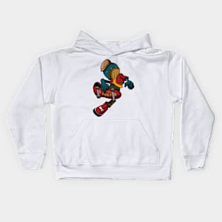 Skateboarding Whales Kids Hoodie